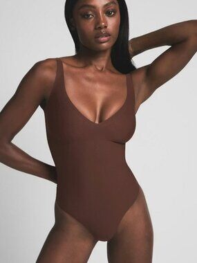 SKIMS Unlined Plunge Thong Bodysuit